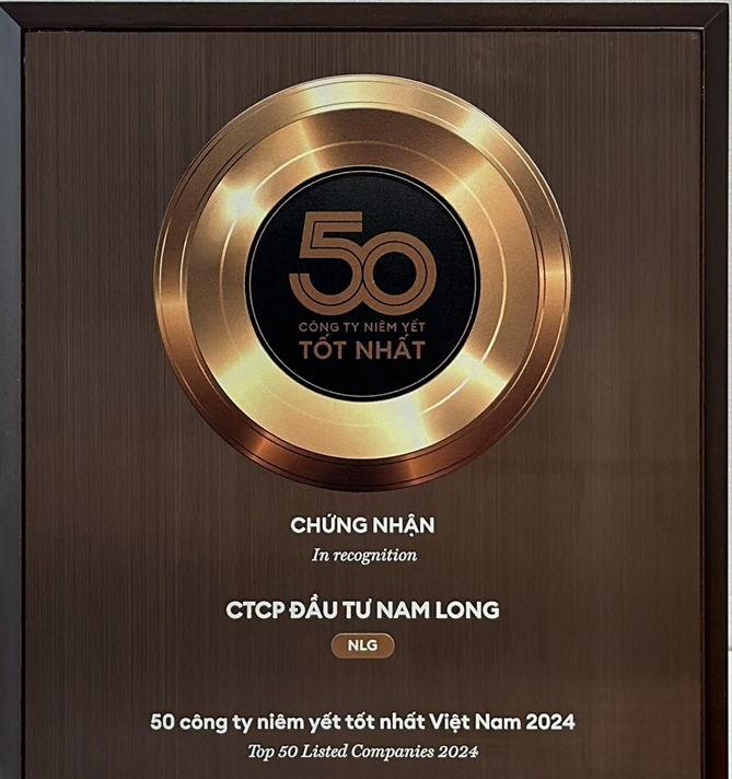 Nam Long lan thu 9 duoc vinh danh trong “Top 50 cong ty niem yet tot nhat Viet Nam 2024”