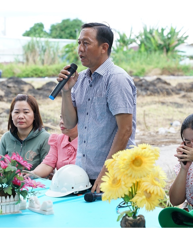 Ông Nguyễn Ngọc Tuấn - Chủ tịch UBND Xã Hòa Điền đã có phần chia sẻ và cảm ơn dành cho hoạt động này