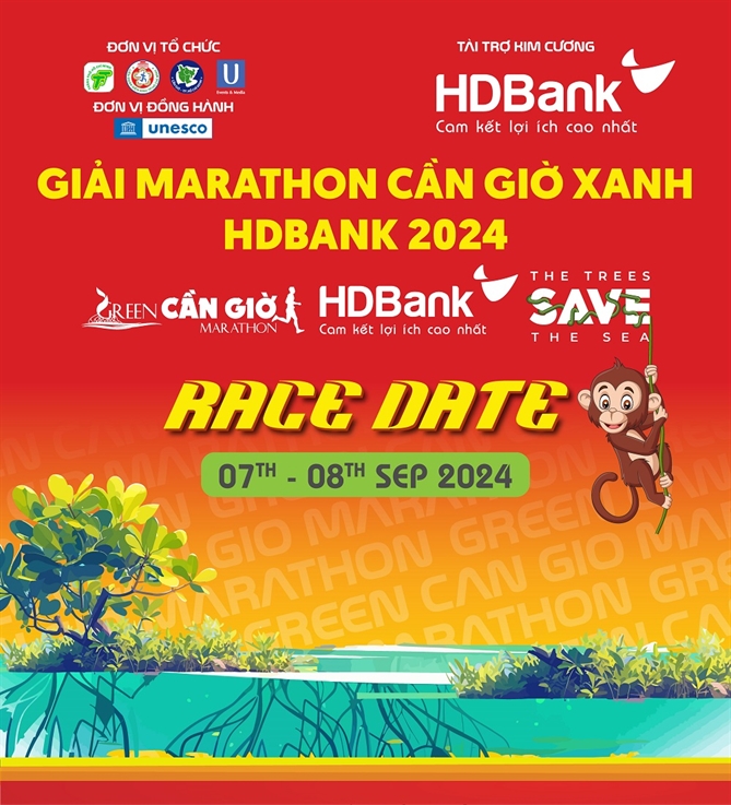 Giải chạy Green Cần Giờ Marathon HDBank 2024 sẽ diễn ra trong tháng 9.