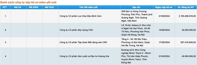 Từ đầu năm 2024 đến nay, có rất ít các doanh nghiệp nồ hồ sơ niêm yết mới ở sàn HOSE.