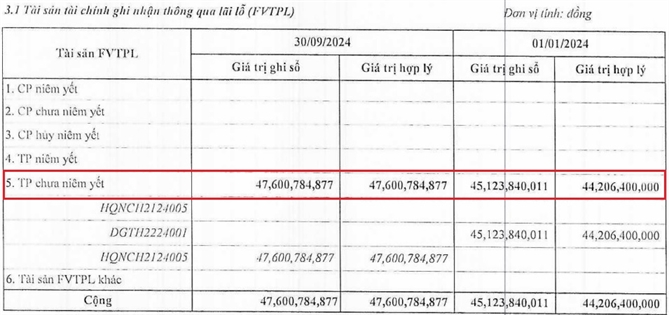 Danh mục tự doanh của Chứng khoán Thủ Đô chủ yếu là trái phiếu chưa niêm yết. 