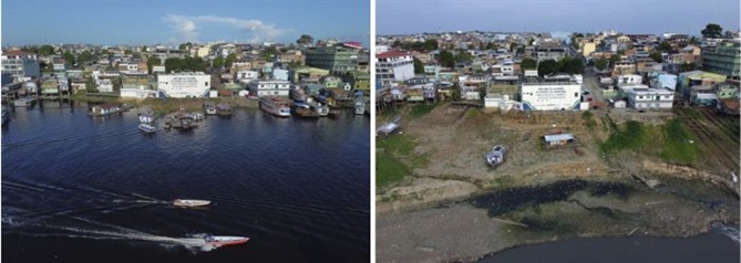 Phần của khu vực Educandos nối với sông Rio Negro ở Manaus, Brazil, vào thứ Ba, ngày 17 tháng 6 năm 2024.