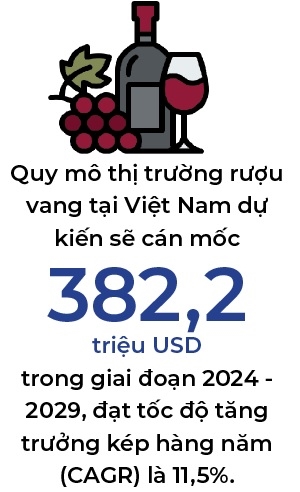 Thi truong ruou vang Viet Nam du kien can moc 382,2 trieu USD