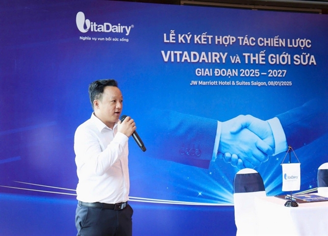 Anh Lê Thái Dương, Giám đốc Kinh doanh Thế Giới Sữa bày tỏ sự tin tưởng vào sự hợp tác với VitaDairy