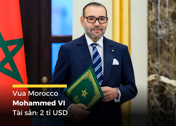 Mohammed VI là Vua Morocco. Trong thời gian trị vì, ông đã thực hiện nhiều cải cách chính trị và kinh tế. Tài sản của ông đến từ danh mục đầu tư đa dạng, cổ phần trong Société Nationale d’Investissement (SNI), bất động sản và lợi nhuận từ công ty phốt phát nhà nước OCP Group.