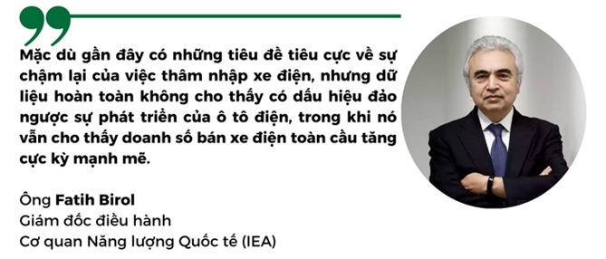 IEA: Cuoc cach mang xe dien dang di dung huong