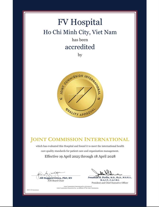    Bệnh viện FV chính thức đạt Con Dấu Vàng Chất Lượng của JCI lần thứ 4 liên tiếp