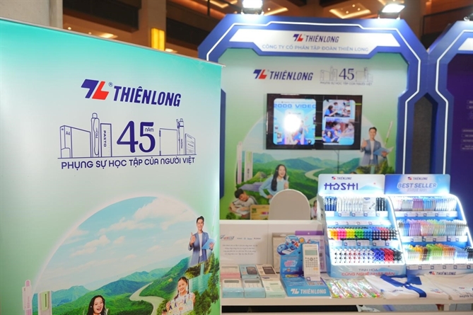 Gian hàng của doanh nghiệp tại sự kiện. Ảnh: Thiên Long