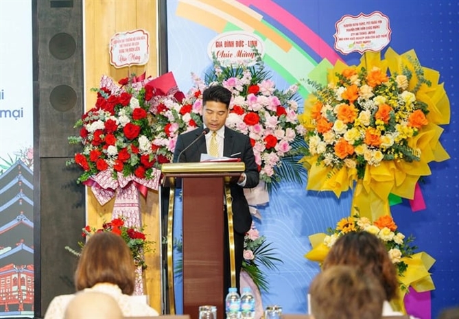 Ông Nguyễn Văn Năng, Chủ tịch HĐQT, Giám đốc Điều hành tại Nhật Bản phát biểu tại chương trình