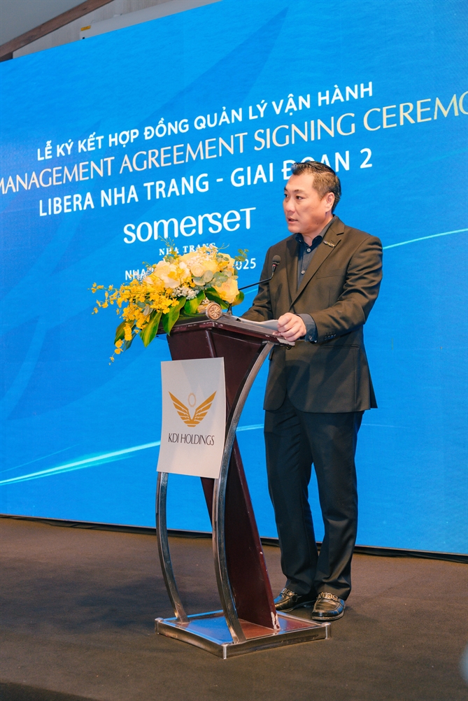 Ông Nguyễn Thế Vinh – Tổng Giám Đốc Công ty cổ phần Vega City, thuộc tập đoàn KDI phát biểu tại sự kiện