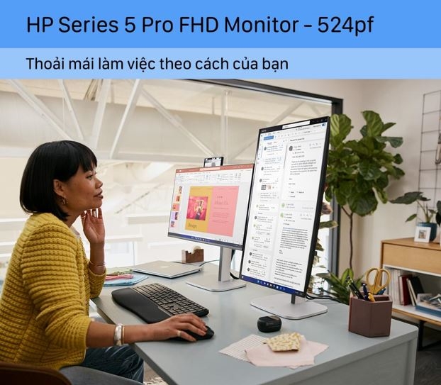 Khong gian lam viec thong minh voi man hinh HP Series 5 Pro - linh hoat toi da, hieu suat toi uu