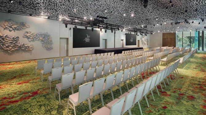 Phòng Meranti Ballroom thiết kế độc đáo lấy cảm hứng từ loài nấm hiếm Bridal Veil Stinkhorn (Nguồn: Mandai Rainforest Resort)