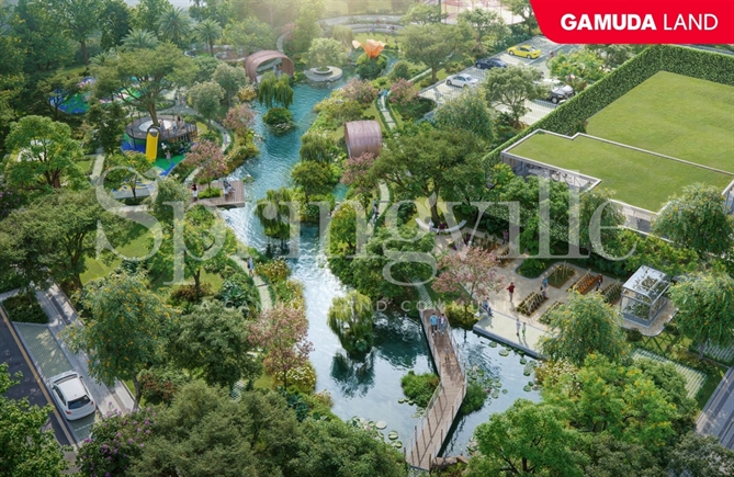 Quy hoạch Springville được đánh giá cao với 52% diện tích phục vụ phát triển cảnh quan và hơn 100 tiện ích nội khu cao cấp