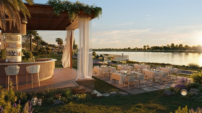Tổ hợp tiện ích với tầm nhìn sông nước tại Sunset Clubhouse