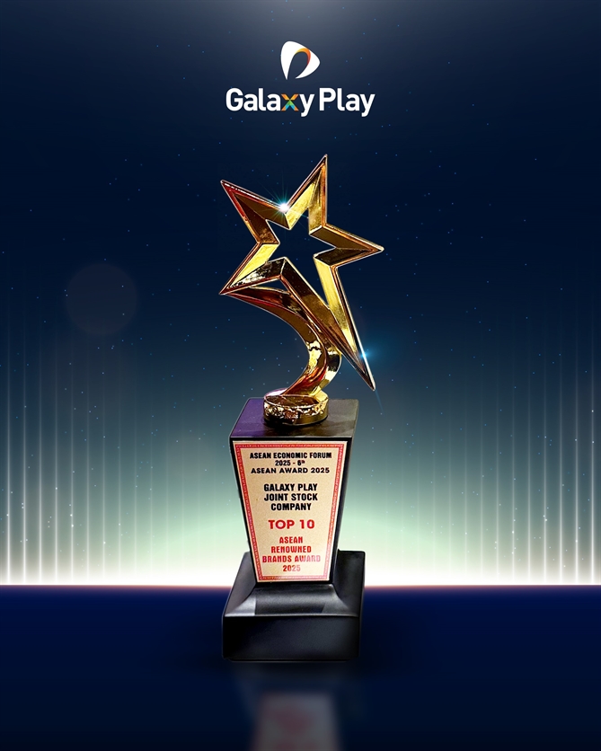 Galaxy Play duoc vinh danh Top 10 Thuong hieu Noi tieng ASEAN 2025 tai Singapore