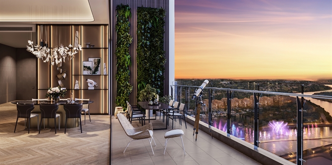 100% căn hộ tại Lumière Midtown, bao gồm quỹ căn đặc biệt penthouse - duplex, đều sở hữu tầm view tuyệt đỉnh, “ôm trọn” toàn cảnh thành phố và nhạc nước lớn nhất Đông Nam Á