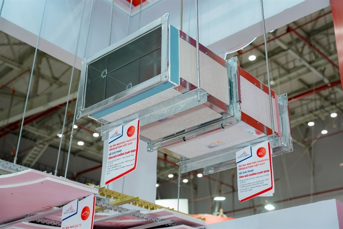 Mô phỏng giải pháp ống gió chống cháy Saint-Gobain được sử dụng tại Nhà máy Pandora 