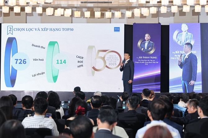  ông Bùi Thành Trung, Phó Tổng Giám đốc Cấp cao, Công ty Chứng khoán Thiên Việt (TVS) chia sẻ về tiêu chí lựa chọn và sự dịch chuyển về các nhóm ngành của TOP50 2025. 