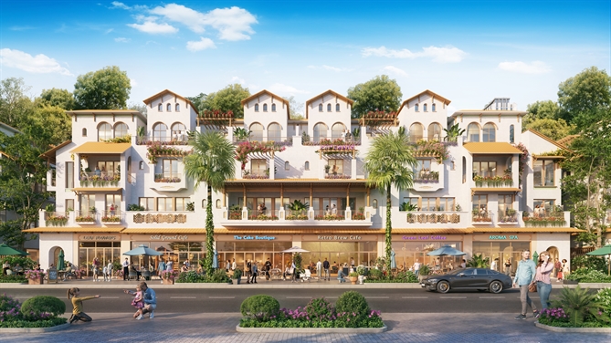 Phối cảnh một dãy phố thấp tầng Casa.