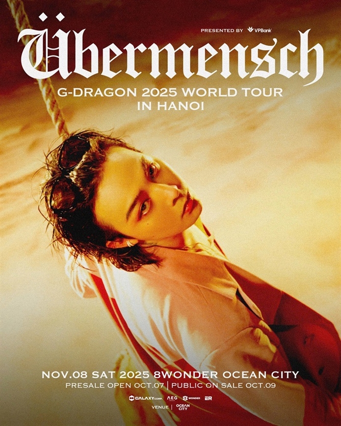 G-DRAGON 2025 WORLD TOUR [Übermensch] mo ban ve Day 2 tai 8Wonder Ocean City