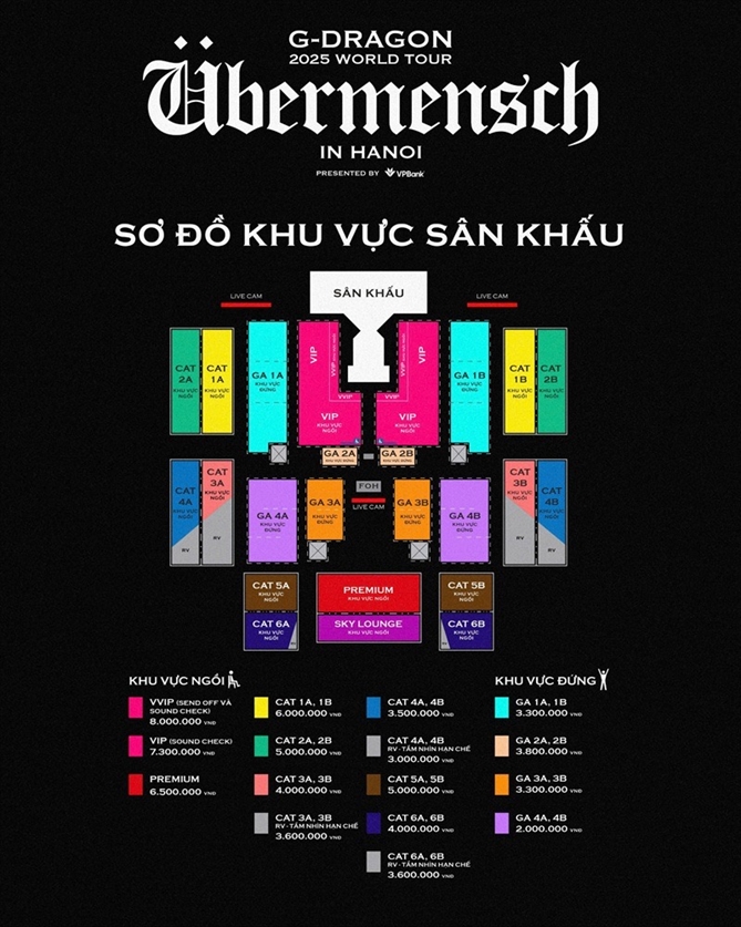 G-DRAGON 2025 WORLD TOUR [Übermensch] mo ban ve Day 2 tai 8Wonder Ocean City
