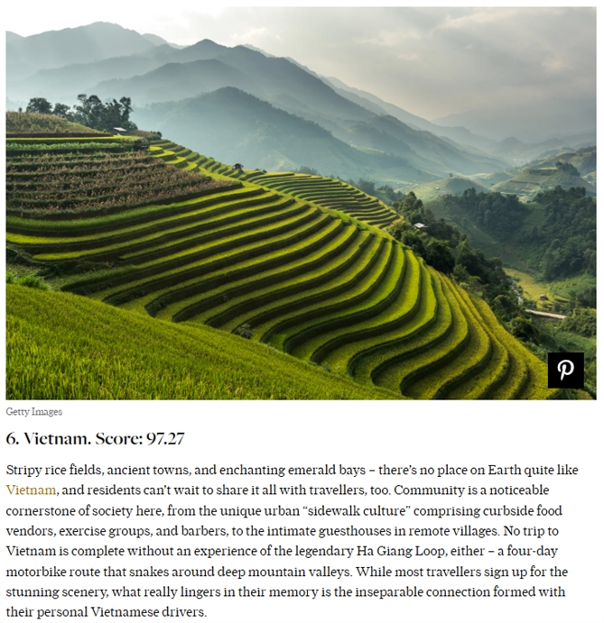 Việt Nam được ca ngợi trên Tạp chí 