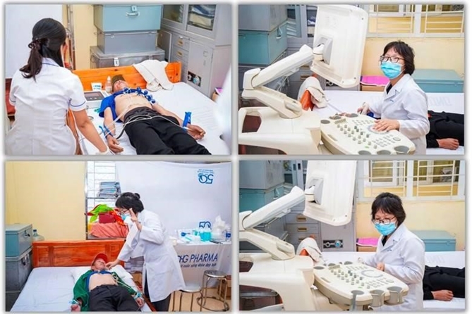 Hành trình những viên thuốc DHG Pharma gieo nắng ấm tại Lào Cai Đoàn mang đến đội ngũ bác sĩ và dược sĩ giàu kinh nghiệm, cùng hệ thống thiết bị y tế hiện đại như máy siêu âm, điện tim, đo huyết áp và test đường huyết…