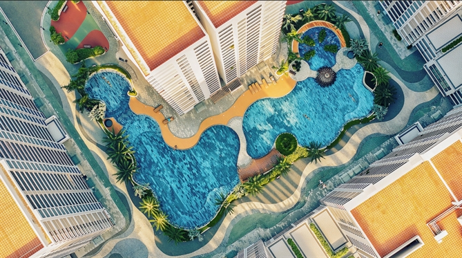 Hồ bơi tiêu chuẩn resort ở trung tâm nội khu Eastmark 1