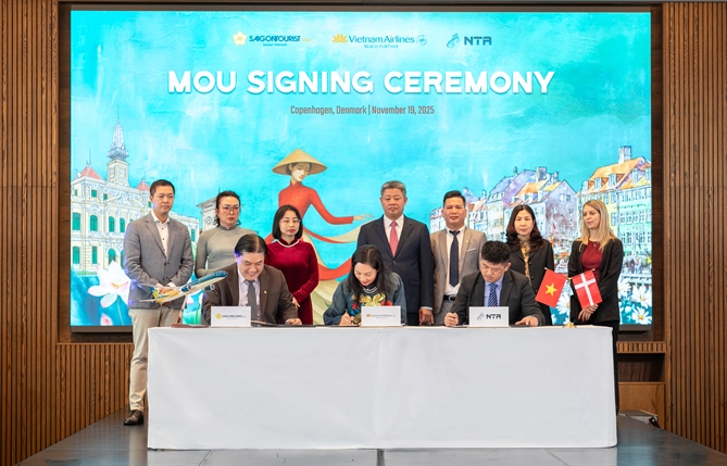 Vietnam Airlines, Saigontourist và Nordic Travel thiết lập biên bản hợp tác ba bên nhằm mở rộng hệ thống tour trọn gói và nâng cao trải nghiệm khách hàng