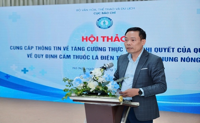 Ông Đặng Khắc Lợi - Phó Cục trưởng Cục Báo chí phát biểu khai mạc