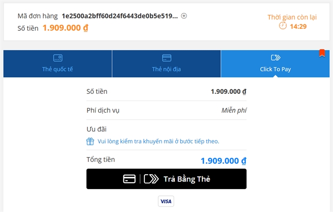 Phương thức thanh toán Click to Pay đang được nhiều trang thương mại điện tử tích hợp, giúp khách hàng mua sắm thuận tiện và an toàn hơn