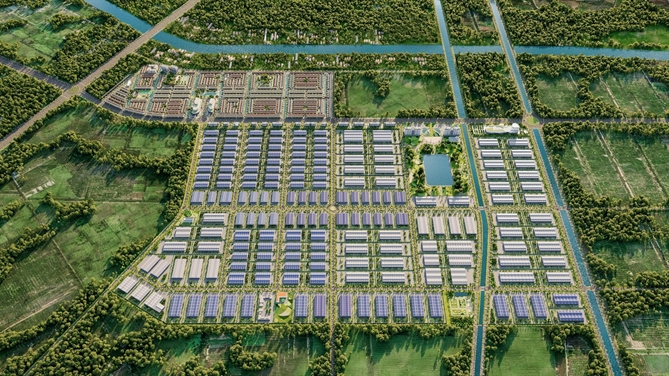 KCN Prodezi Long An - mô hình khu công nghiệp định hướng sinh thái được phát triển theo ba trụ cột: hạ tầng thông minh, xanh và tuần hoàn đạt chuẩn ESG.