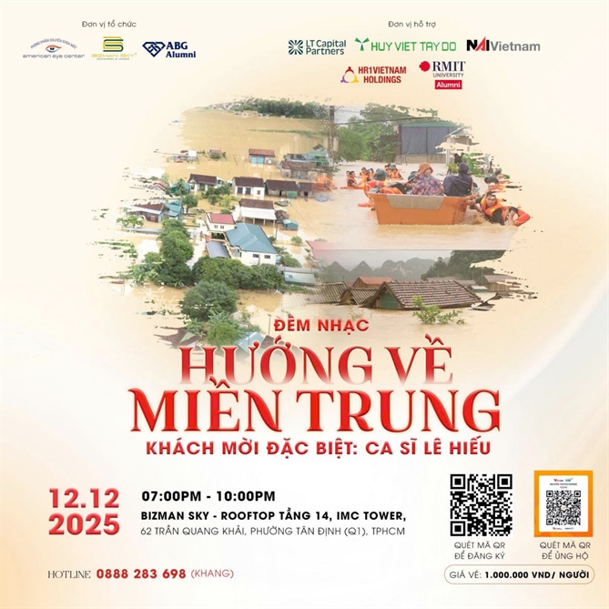 Dem nhac Huong Ve Mien Trung voi su tham du cua ca si Le Hieu