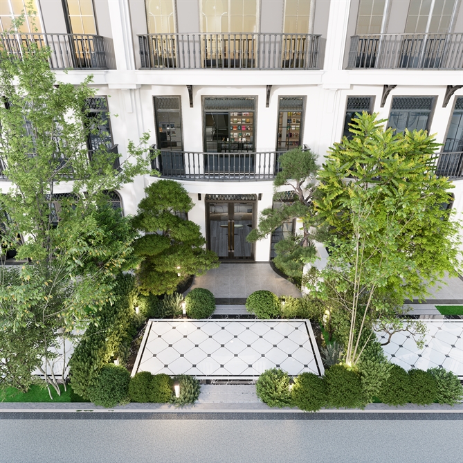 Hình: Vườn riêng sau nhà rộng 28m2