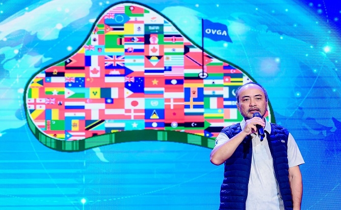 Đại sứ Nguyễn Trung Kiên, Chủ nhiệm Uỷ ban Nhà nước về người Việt Nam ở nước ngoài phát biểu tại chương trình