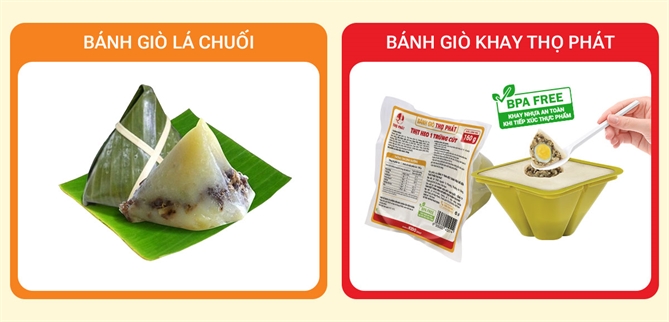 Bánh giò trước và sau khi chuyển đổi