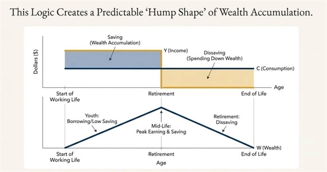 Theo nghiên cứu “Life cycle, individual thrift and the wealth of nations”, Franco Modigliani
