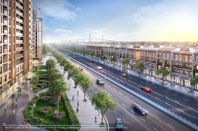 Diện tích khoảng 100m2 cùng mức giá cạnh tranh so với mặt bằng trung tâm tạo lợi thế rõ ràng cho nhà phố liền kề Boulevard Prime