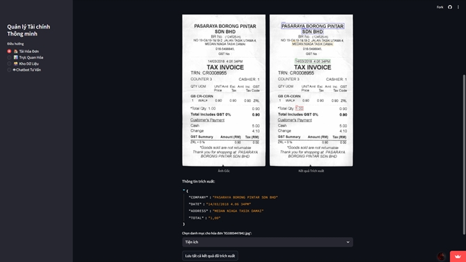 Tải hóa đơn và phân tích