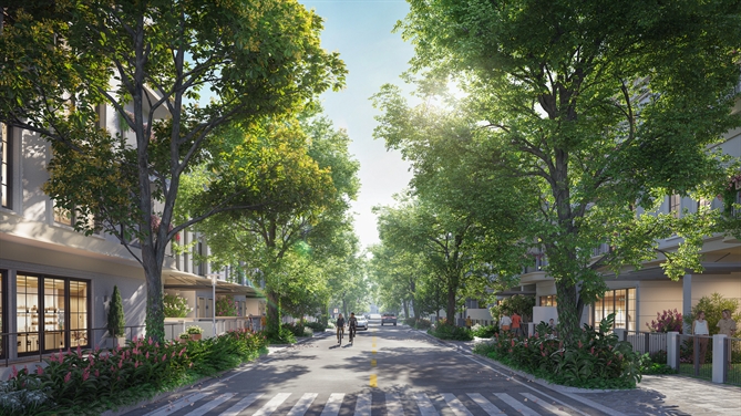 Không gian sống xanh tại Salacia Villas – một trong những dự án trọng điểm mà VinaLiving đang triển khai