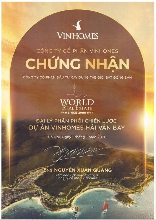 Lễ trao chứng nhận Đại lý phân phối chiến lược Vinhomes Hải Vân Bay cho Thế giới Bất Động Sản