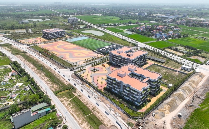 Một số cơ sở giáo dục đã đi vào hoạt động tại Khu đô thị Đại học Nam Cao (Ảnh: Ánh Dương)