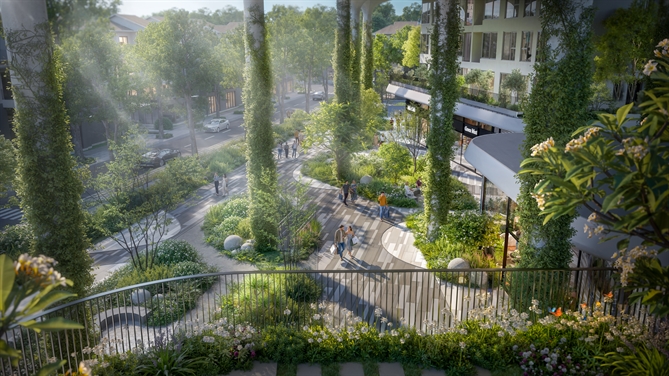 Khám phá Forest Onsen: Sản phẩm onsen trị liệu mỗi ngày từ nhà sáng lập Ecopark Cảnh quan nối liền 4 tòa tạo nên không gian xanh mát tại tầng 1 Forest Onsen