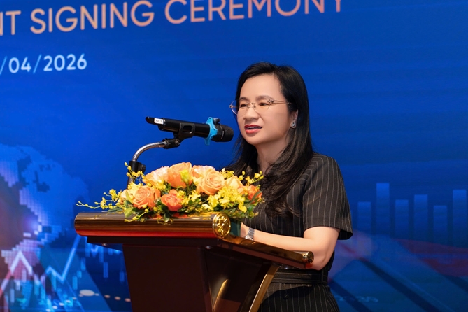  Ngô Thu Hà, CEO SHB phát biểu tại sự kiện  