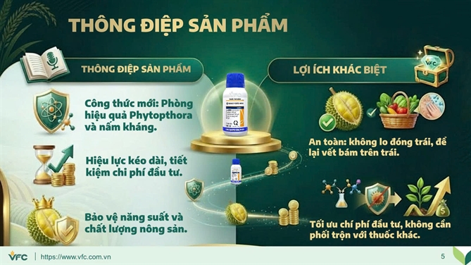 VFC ra mắt sản phẩm mới Banjo Forte 400SC: Giải pháp “Dứt sạch bệnh hại, không ngại nấm kháng” Những ưu thế vượt trội của sản phẩm Banjo Forte 400SC trên cây trồng được VFC công bố.