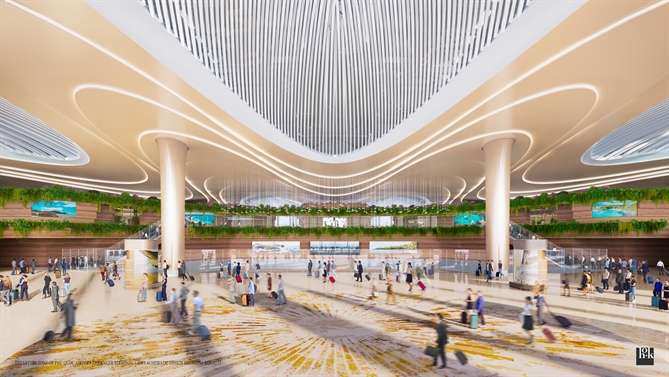 Phối cảnh nhà ga T2, dự án mở rộng Cảng HKQT Phú Quốc