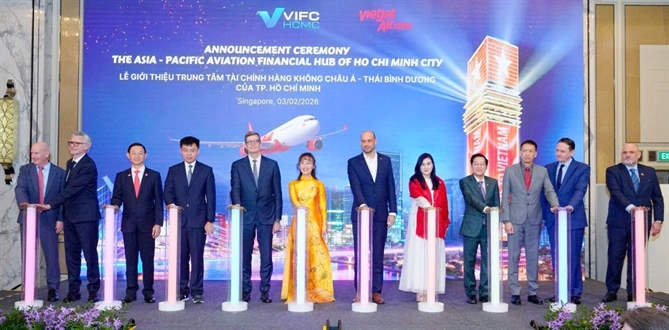 Vietjet tiên phong cùng Trung tâm Tài chính quốc tế Việt Nam tại TP.HCM sáng lập Trung tâm Tài chính Hàng không quốc tế. Ảnh: Tài Nguyễn.