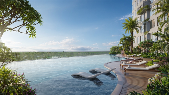 Đột phá trong thiết kế trải nghiệm sống trên cao tại Forest Onsen Bể bơi điện phân muối