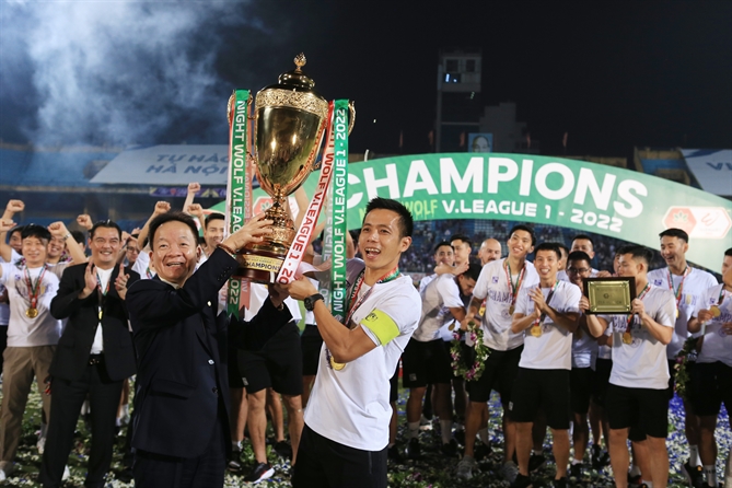 CLB bóng đá Hà Nội là đội bóng giàu thành tích bậc nhất kỷ nguyên V.League.