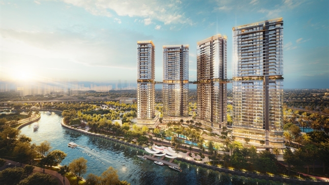 Palm City hiện thực hóa mô hình đô thị nghỉ dưỡng giữa lòng thành phố Phối cảnh không gian và tiện ích nội khu tại đô thị nghỉ dưỡng giữa lòng thành phố Palm River.